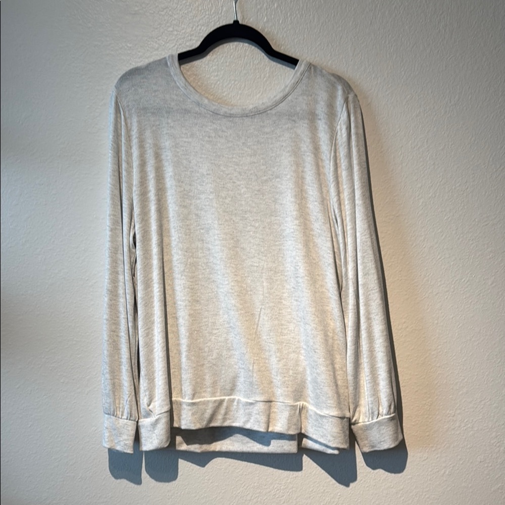 Light Gray Long Sleeve Top - New with tags and surprise back!! See pics